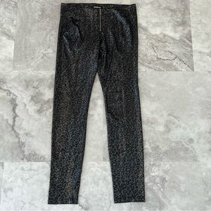 Bebe Black Leggings Black and Blue Leopard Print Size Small‎ S